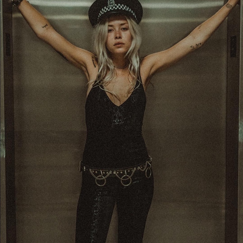 Backbite Black Velvet Cobra Jumpsuit